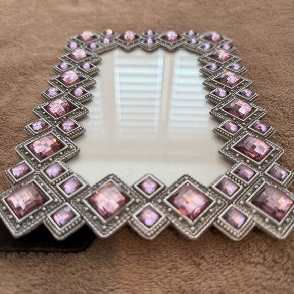 Silver Photo Frame with Pink Gem Detailing - 6x4 - Picture 3 of 7